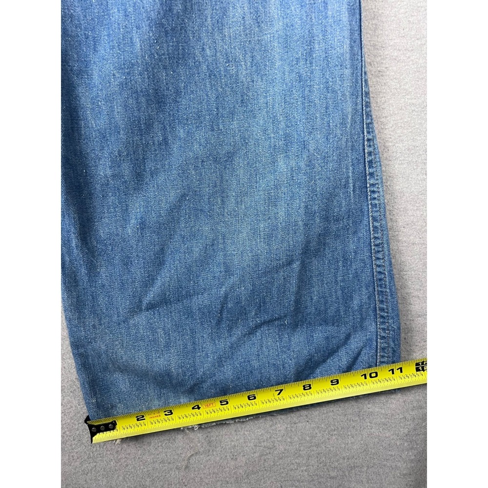 Vintage Levis Fresh Produce Wide Leg Flare Jeans Peace Sign‎ Graphic Blue 30x33 - Picture 4 of 8